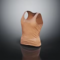 Beige Sleeveless Fitted Top with Simple Design and Soft Cotton Fabric