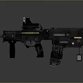 Tactical Military Assault Rifle with Blue Lens Scope and Detailed Mechanical Design for Combat Use