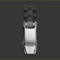 White Modern Semi Truck Tractor Cab with Sleek Exterior and Multiple Wheels