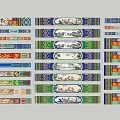 Various Traditional Pattern Hanging Ornaments With Colorful Decorative Borders And Designs
