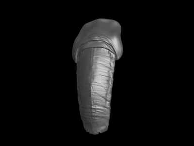 Silver Wrapped Cylindrical Object With Textured Surface And Smooth Top 3d model