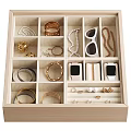 Elegant Perfume and Cosmetics Collection in Organized Drawer Compartments Storage 3d model
