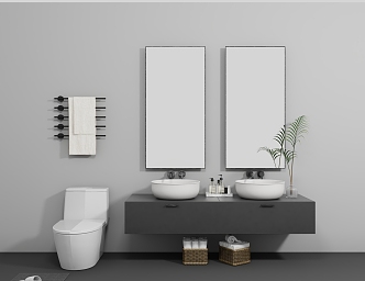 modern sink bathroom cabinet 3d model