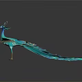 Two Peacocks With Turquoise Feathers And Spread Wings On Black Background With Reflections