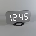 Sleek Digital Clock With Gray Case Black Base And White Numbers Displaying Time 3d model