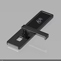 Modern Black Smart Door Lock With Fingerprint Recognition And Wireless Signal Handle