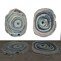 Four Artistic Shaped Rugs With Layered Circular Patterns
