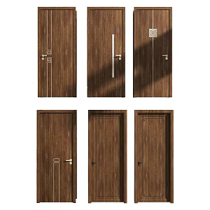 Modern indoor new Chinese style single door 3d model