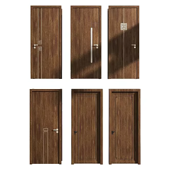 Modern indoor new Chinese style single door 3d model