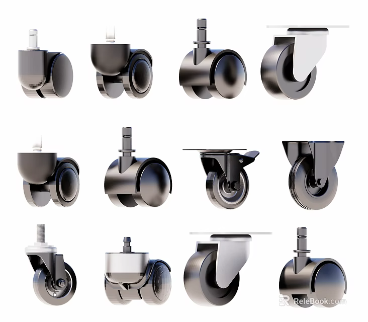 High Quality Commercial Equipment Casters Featuring Different Design Options For Smooth Rolling And Durability 3d model