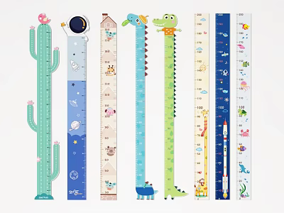 Modern Ruler Measuring Ruler Height Measuring Ruler Children's Ruler 3d model