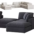Modern Sectional Corner Sofa With Dark Gray And Beige Color Options And Plush Cushions Design