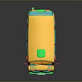 Colorful Cartoon Toy Car With Yellow Red Green Design And Playful Appearance