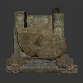 Ancient Stone Gateway with Carved Pillars and Stone Steps in Historical Ruins Setting