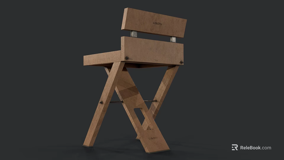 Wooden Leisure Chair With X Shaped Legs And Simple Modern Design 3d model 