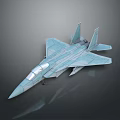 3D Rendered Light Blue Fighter Jet Model With Streamlined Design And Cockpit