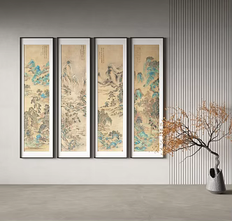 Chinese Landscape Painting Decorative Painting 3d model