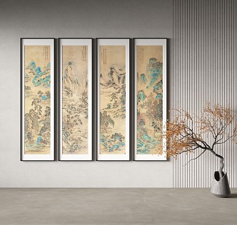 Chinese Landscape Painting Decorative Painting 3d model