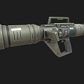 Bazooka Sci-fi Fire Cyberpunk Rocket Grenade Launcher RPG Air-to-Air Missile Low Face Number Low Model Simple Model Game Movie Level 3d model