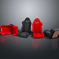 Car Seats In Red Black Gray Colors And Various Styles For Interior Design