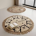 Round Rug With Cat Pattern LOVE KITTEN Lettering Fringed Edges In Bright Room