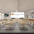 Modern Classroom Ordinary Classroom 3d model