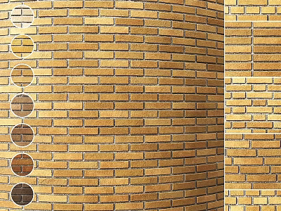 Brick Wall Components Featuring Multiple Color Shades And Textured Surface Design 3d model