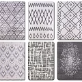 Square Rugs With Various Geometric Patterns In Black White Gray For Home Decor 3d model