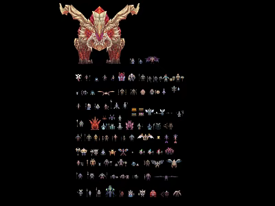 Large Main Character Creature Displayed With Small Icon Creatures Collection 3d model