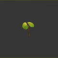 Innovative Commercial Equipment With Green Leaves Red Stem And Orange Abstract Base
