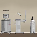 Poliform Medical Devices With Mobile Carts Display Screens And Adjustable Lamp Arms