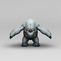 Large White Inflatable Snow Monster Figure With Fluffy Texture Sturdy Limbs And Dark Claws Design