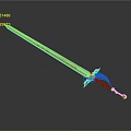 Ornate Sword Weapon With Intricate Patterns And Golden Hilt Design