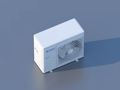GREE White Air Conditioner Fan Outdoor Unit With Efficient Cooling System 3d model