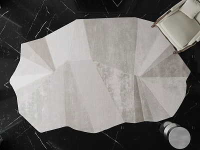Light Toned Area Rug with Geometric Design in Modern Space 3d model