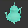 Elegant Silver Teapot With Decorative Lid Curved Spout And Sturdy Base 3d model