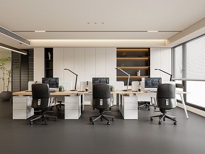 Modern office area 3d model