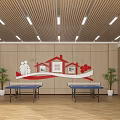 Kids Playroom Interior With Elephant Slide Colorful Circular Flooring And Round Pendant Lights