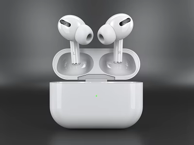 White Wireless Earbuds with Open Charging Case Modern Design and LED Indicator 3d model