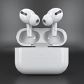 White Wireless Earbuds with Open Charging Case Modern Design and LED Indicator 3d model