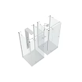Modern Transparent Glass Shower Sauna Enclosure With Metal Fixtures And White Base