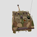 Military Vehicle With Camouflage Paint Tracks Cannon And Antenna Design