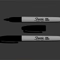 Sharpie Fine Point Pens Displayed On Dark Surface With Clear Reflection