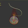 Decorative Essential Oil Diffuser With Intricate Patterns And Flame Smoke Design 3d model
