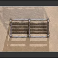 Detailed Reinforced Steel Scaffolding Model Featuring Metal Frame And Base Platform