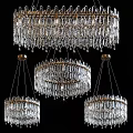 Luxurious Multi tiered Crystal Chandeliers With Hanging Crystal Pendants And Metal Frame