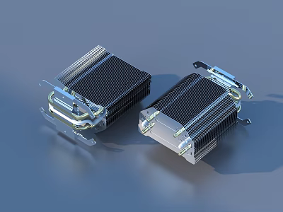 Two Metal Fin Radiators For Home Daily Heating And Living Use Needs 3d model