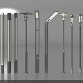 Different Styles Of Outdoor Lights Featuring Sleek Metal Poles And Classic Lampshades