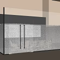 Modern Office Interior Glass Partition With Transparent Dots And Chairs