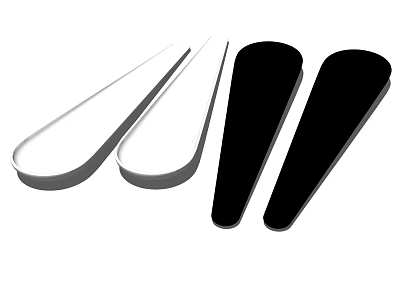 Stylish White And Black Drop Shaped Kitchen Utensils For Cooking 3d model